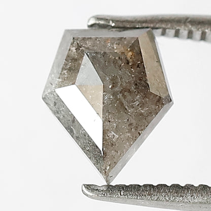 Natural 1.19 CT Modified cut Salt and Pepper Gray Black Loose Diamond For Pendant