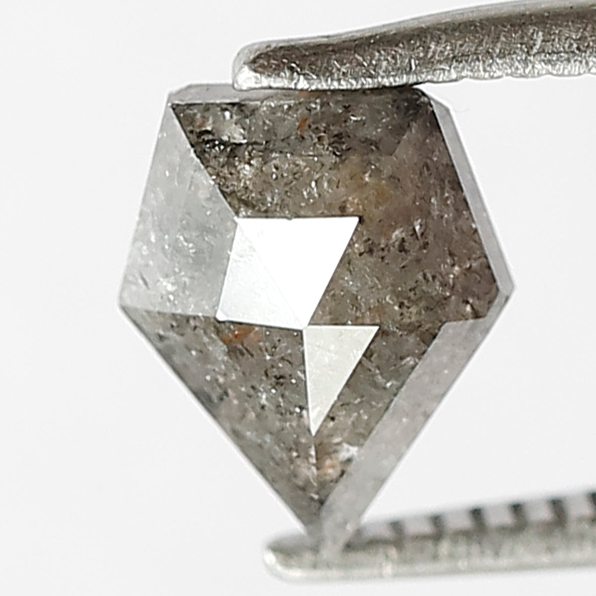 Natural 1.19 CT Modified cut Salt and Pepper Gray Black Loose Diamond For Pendant