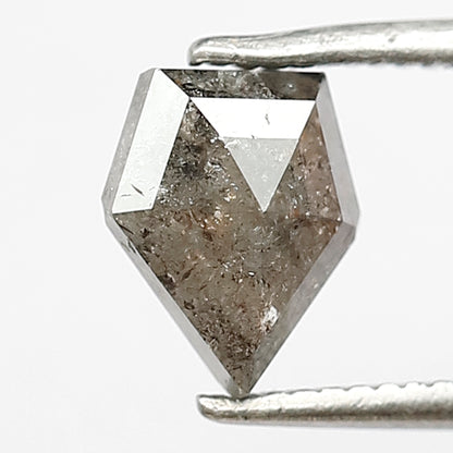 Natural 1.19 CT Modified cut Salt and Pepper Gray Black Loose Diamond For Pendant
