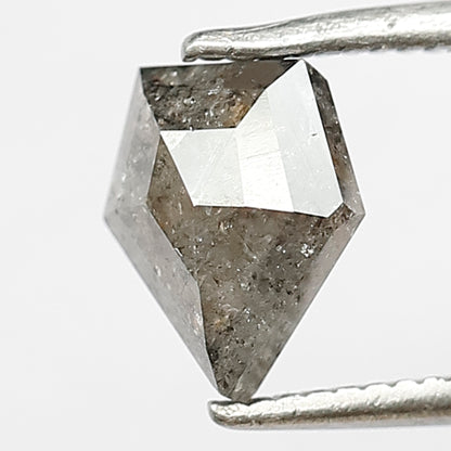Natural 1.19 CT Modified cut Salt and Pepper Gray Black Loose Diamond For Pendant