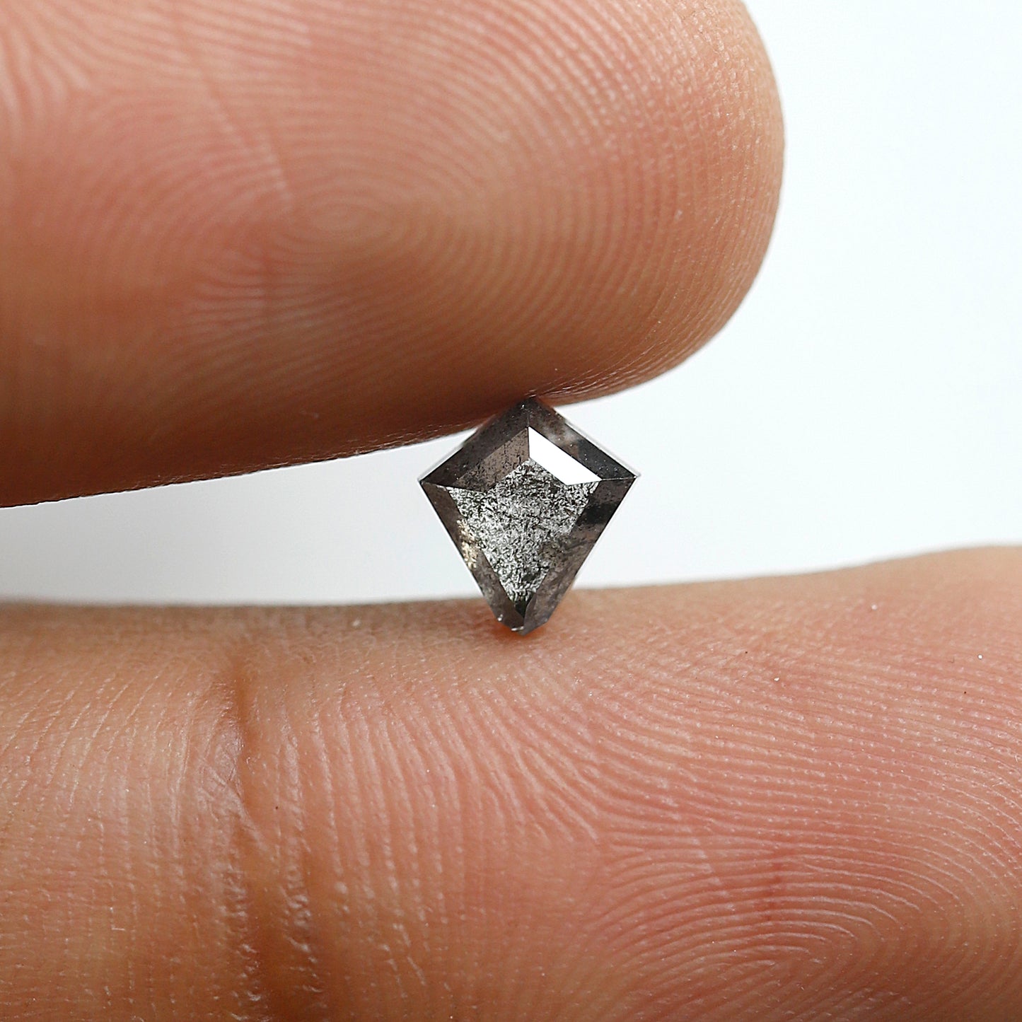 Blackish Gray Kite Cut Diamond 0.64 Ct, Natural Salt and Pepper Loose Diamond for Custom Jewelry Design