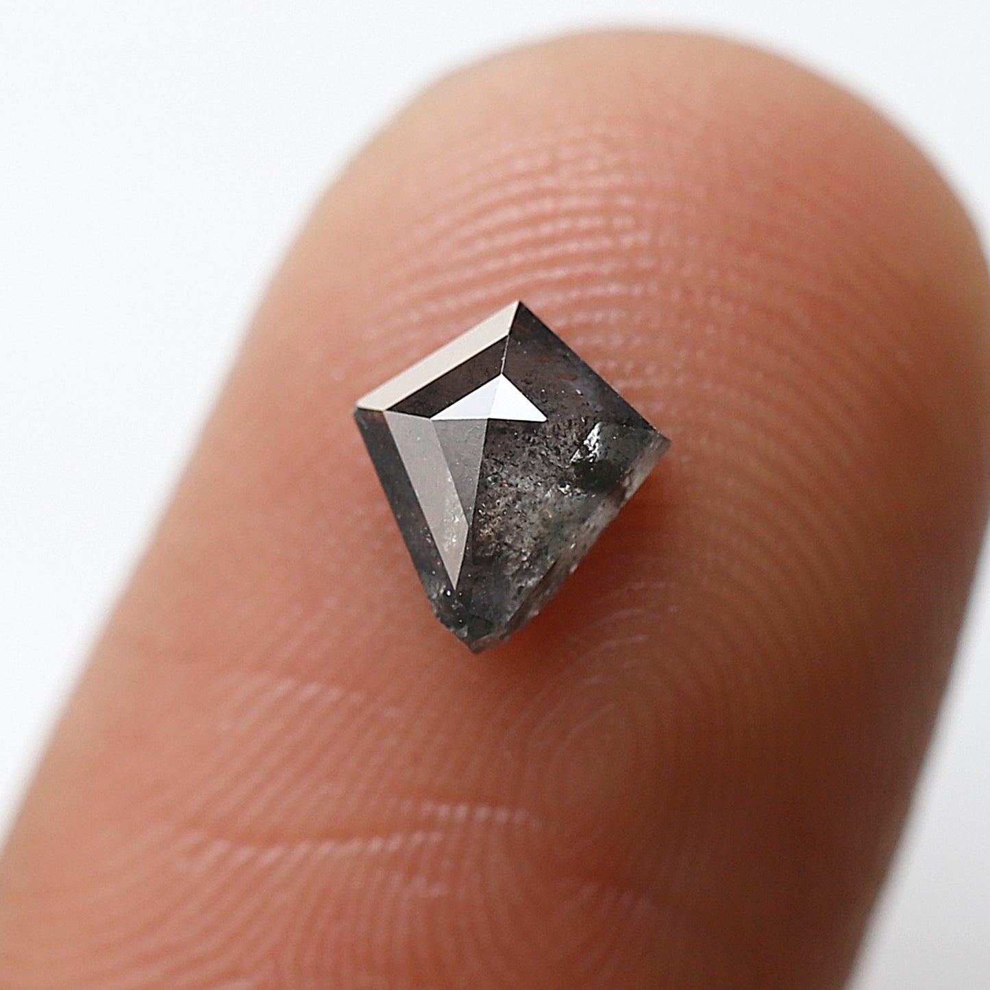 Blackish Gray Kite Cut Diamond 0.64 Ct, Natural Salt and Pepper Loose Diamond for Custom Jewelry Design