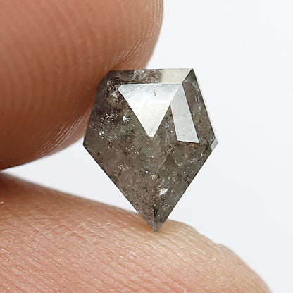 Natural 1.19 CT Modified cut Salt and Pepper Gray Black Loose Diamond For Pendant