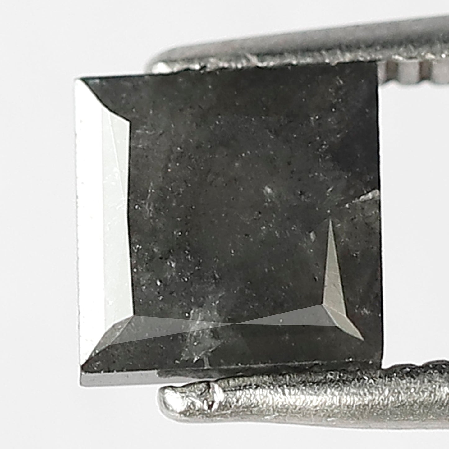 1.32 CT Princess Shape Natural Grayish Black Color Loose Princess Cut Salt and Pepper Diamond For Engagement Ring