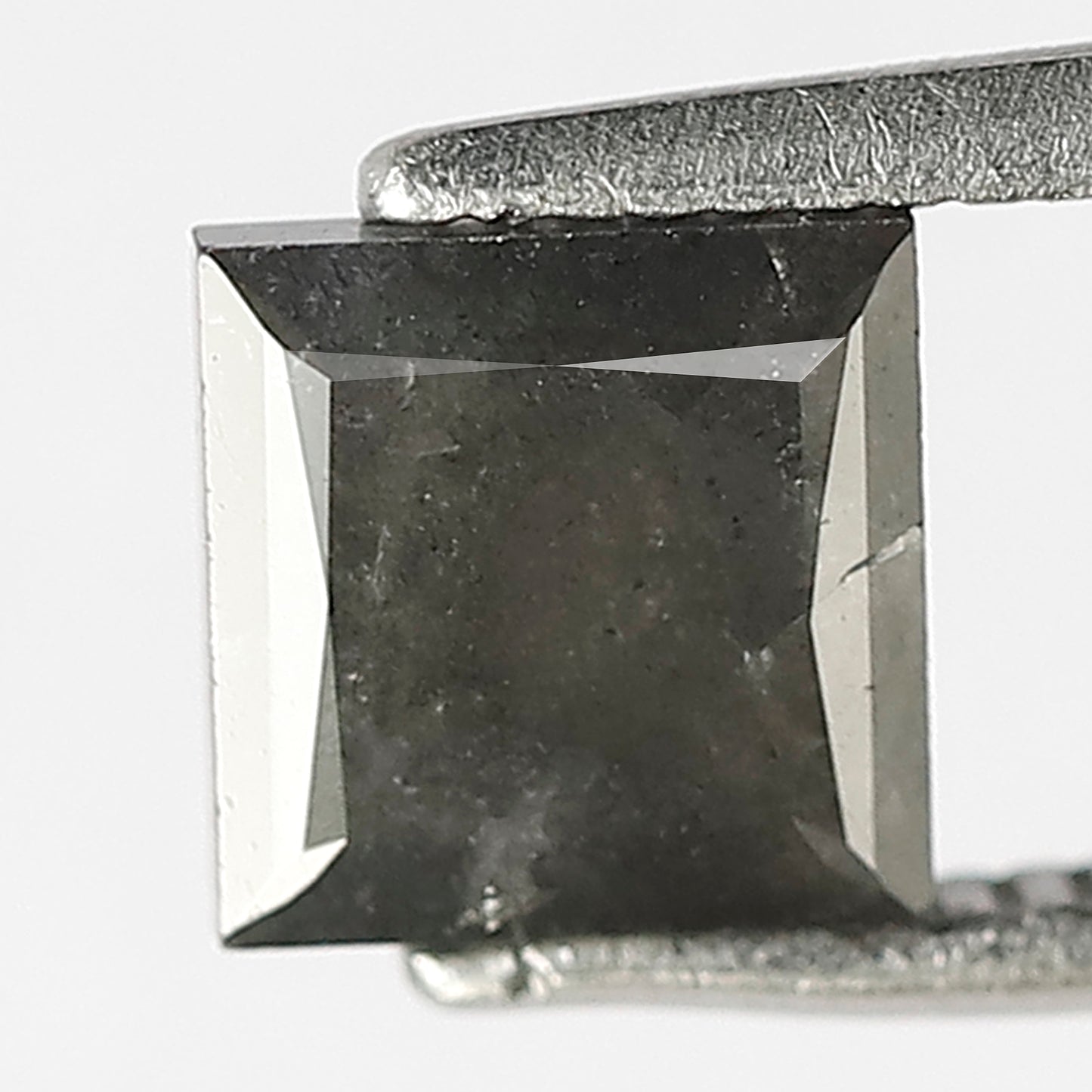 1.32 CT Princess Shape Natural Grayish Black Color Loose Princess Cut Salt and Pepper Diamond For Engagement Ring