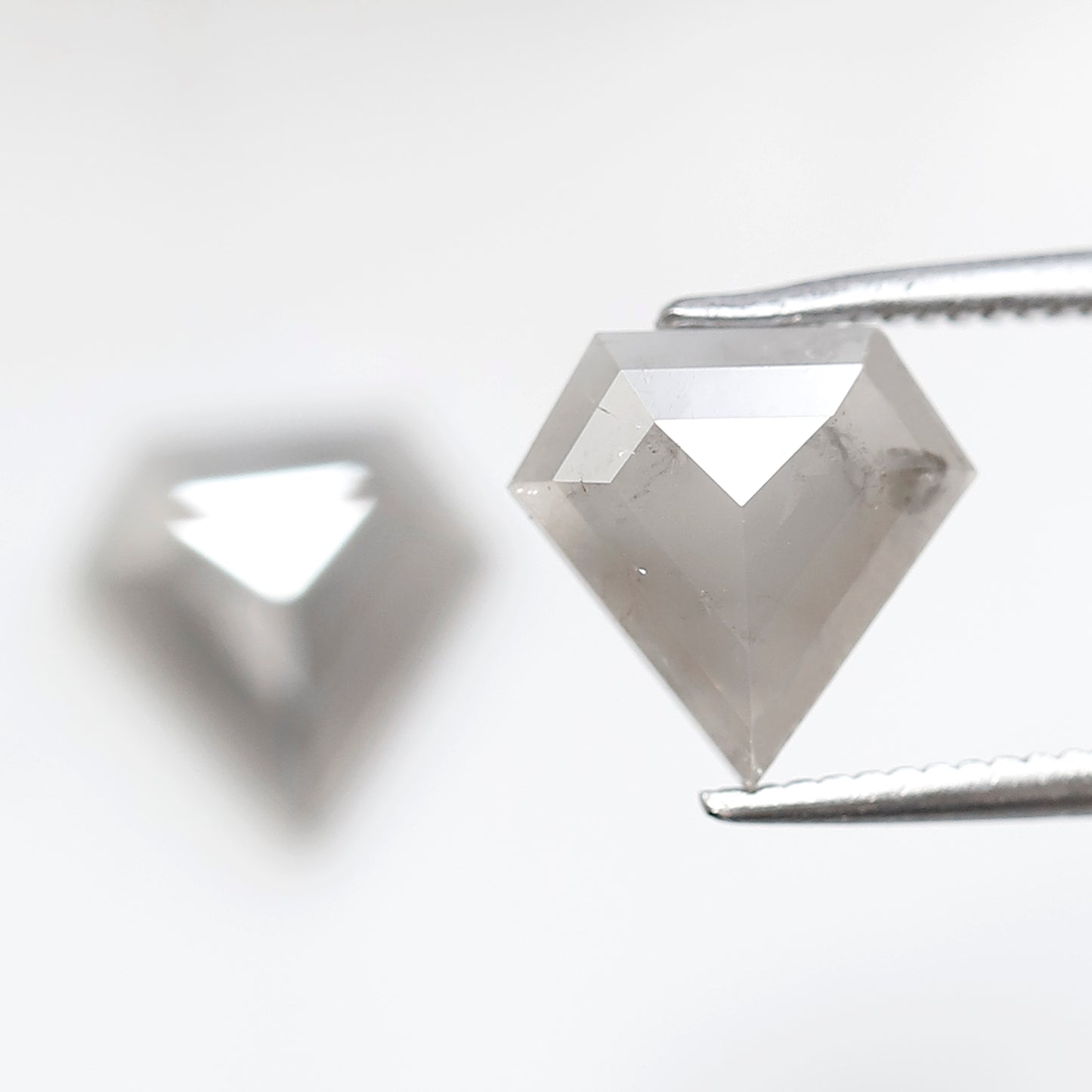 Pair Of Diamond Shape Salt and Pepper Diamonds 2.83 CT 8.50 MM Loose Natural Gray Color Diamonds