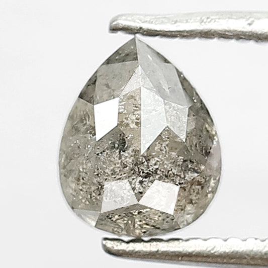1.11 Ct Pear Shape Salt and Pepper Diamond | Gray Black Natural Loose Diamond for Ring