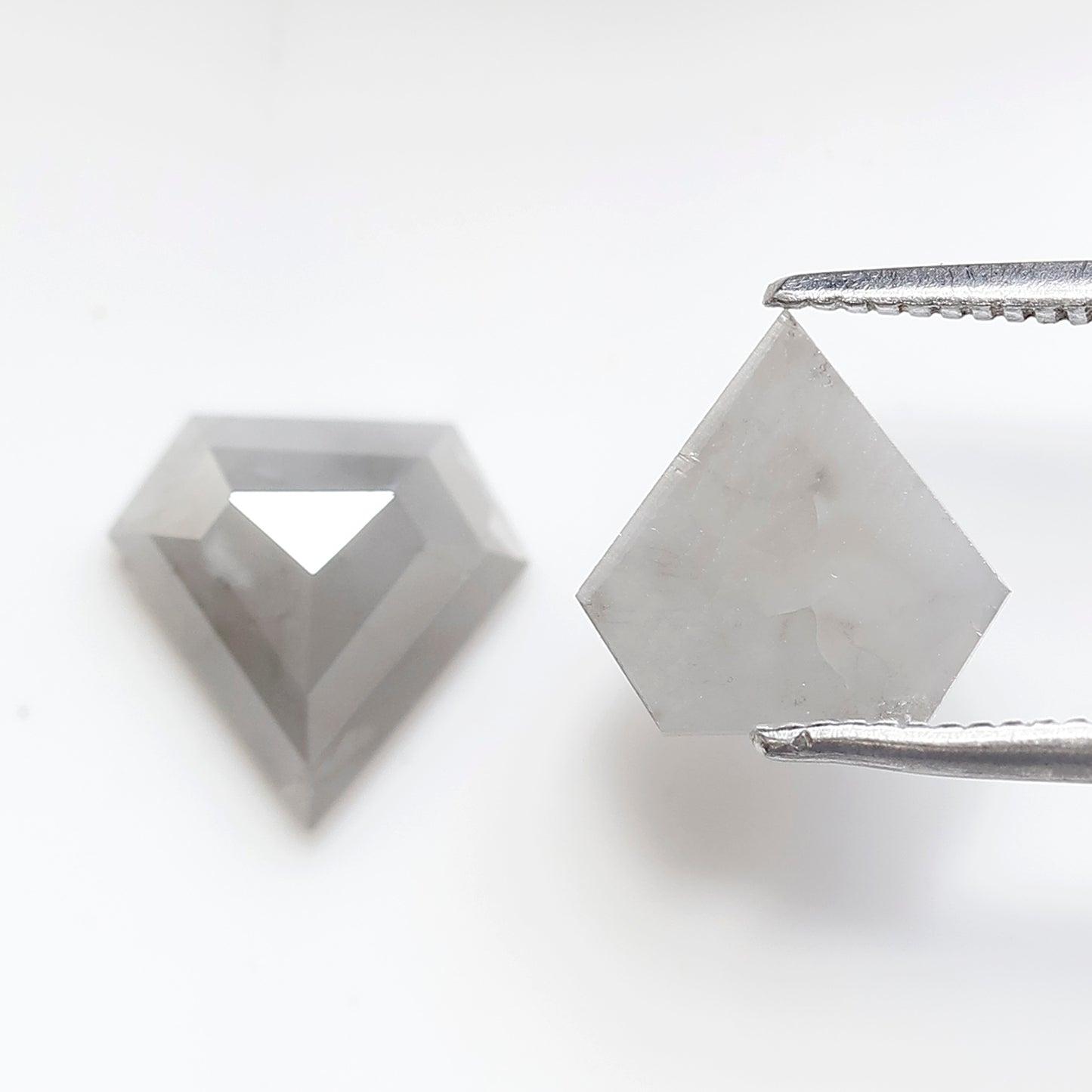 Pair Of Diamond Shape Salt and Pepper Diamonds 2.83 CT 8.50 MM Loose Natural Gray Color Diamonds