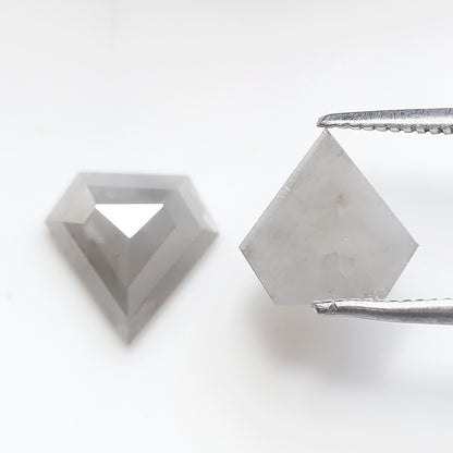 Pair Of Diamond Shape Salt and Pepper Diamonds 2.83 CT 8.50 MM Loose Natural Gray Color Diamonds
