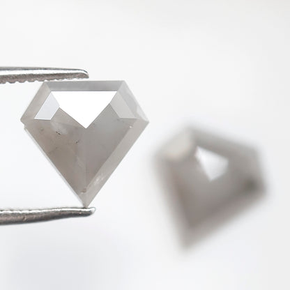 Pair Of Diamond Shape Salt and Pepper Diamonds 2.83 CT 8.50 MM Loose Natural Gray Color Diamonds