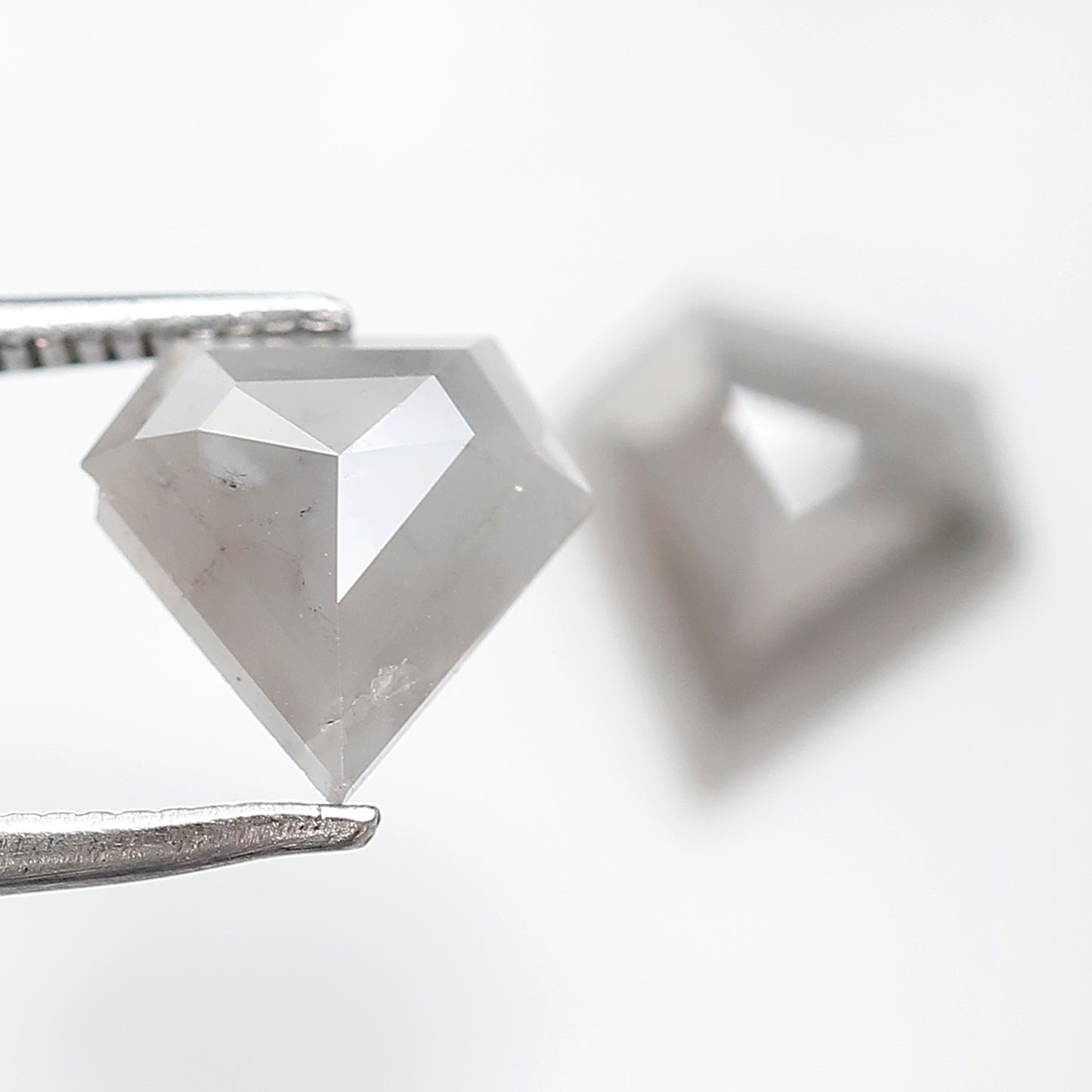 Pair Of Diamond Shape Salt and Pepper Diamonds 2.83 CT 8.50 MM Loose Natural Gray Color Diamonds