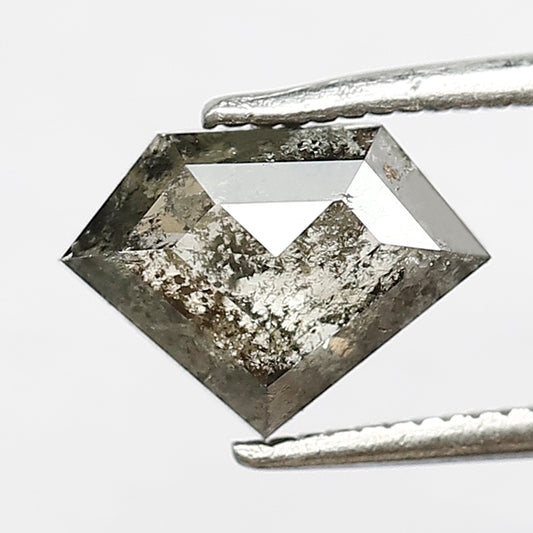 1.44 Ct Natural Greenish Gray Diamond | Diamond Shape Rustic Conflict Free Loose Diamond for Jewelry