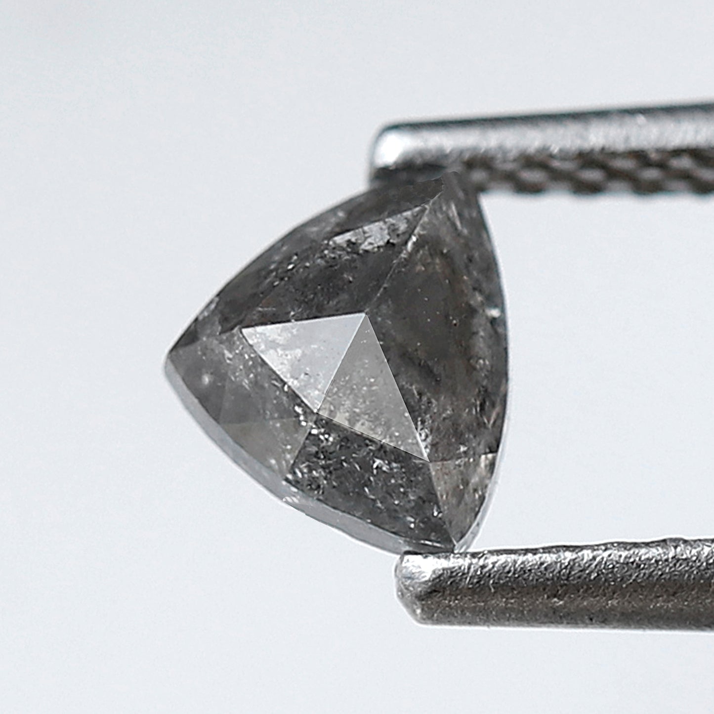 0.51 Ct Geometric Salt and Pepper Diamond, Gray Black Natural Loose Diamond, 4.70 mm Earth Mined Stone