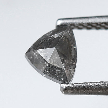 0.51 Ct Geometric Salt and Pepper Diamond, Gray Black Natural Loose Diamond, 4.70 mm Earth Mined Stone