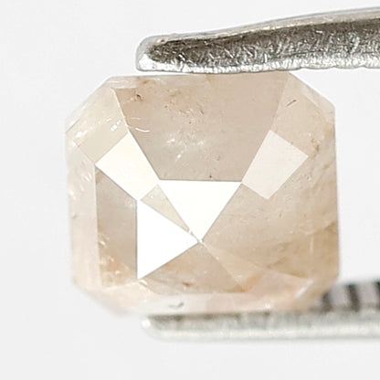 1.14 Ct Rustic Diamond | 5.90 mm Square Emerald Cut Natural Reddish Brown Loose Diamond for Custom Ring