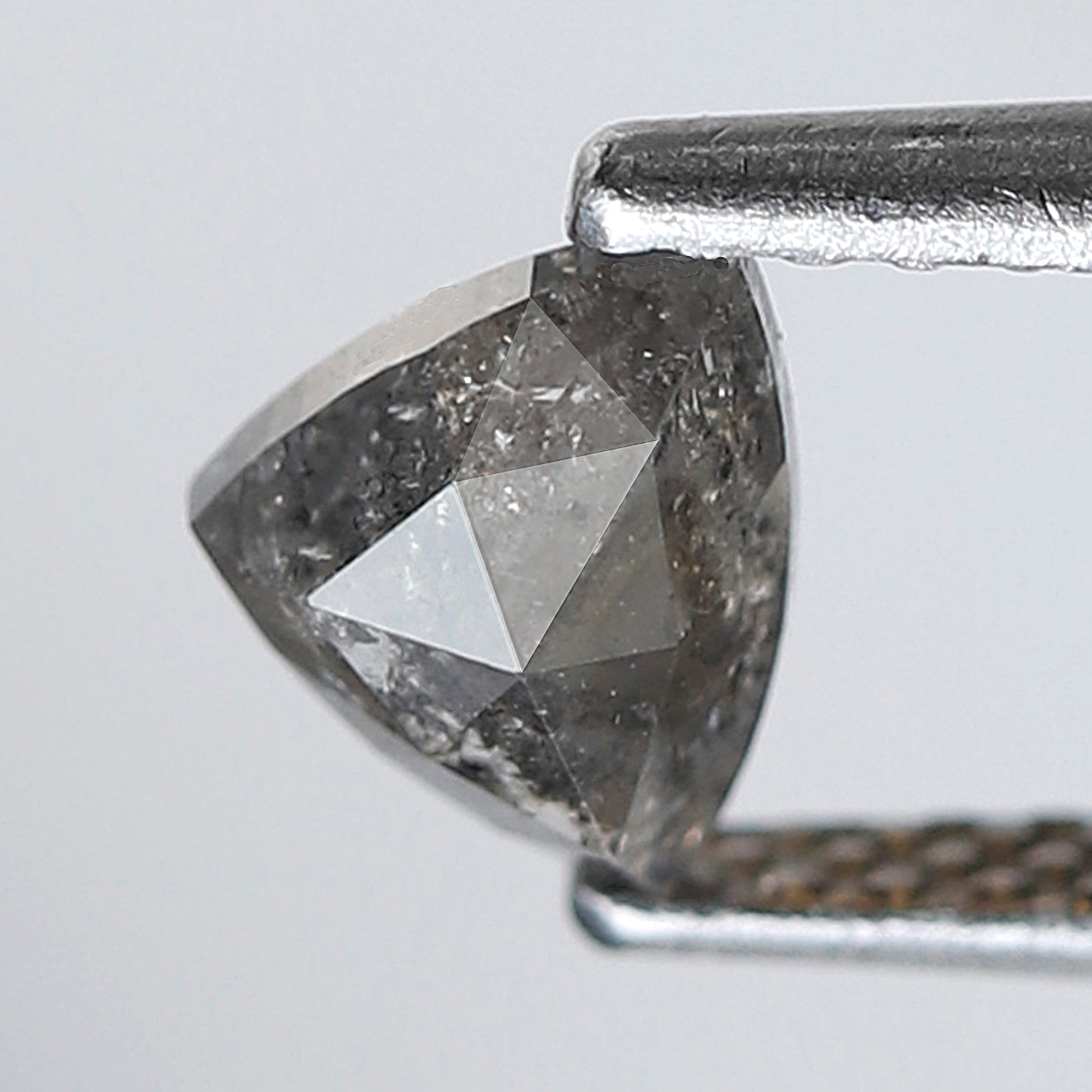 0.51 Ct Geometric Salt and Pepper Diamond, Gray Black Natural Loose Diamond, 4.70 mm Earth Mined Stone