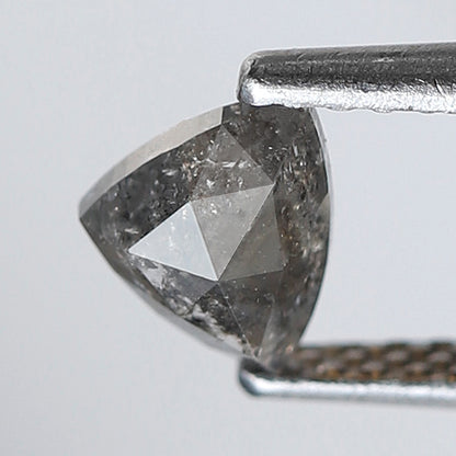 0.51 Ct Geometric Salt and Pepper Diamond, Gray Black Natural Loose Diamond, 4.70 mm Earth Mined Stone