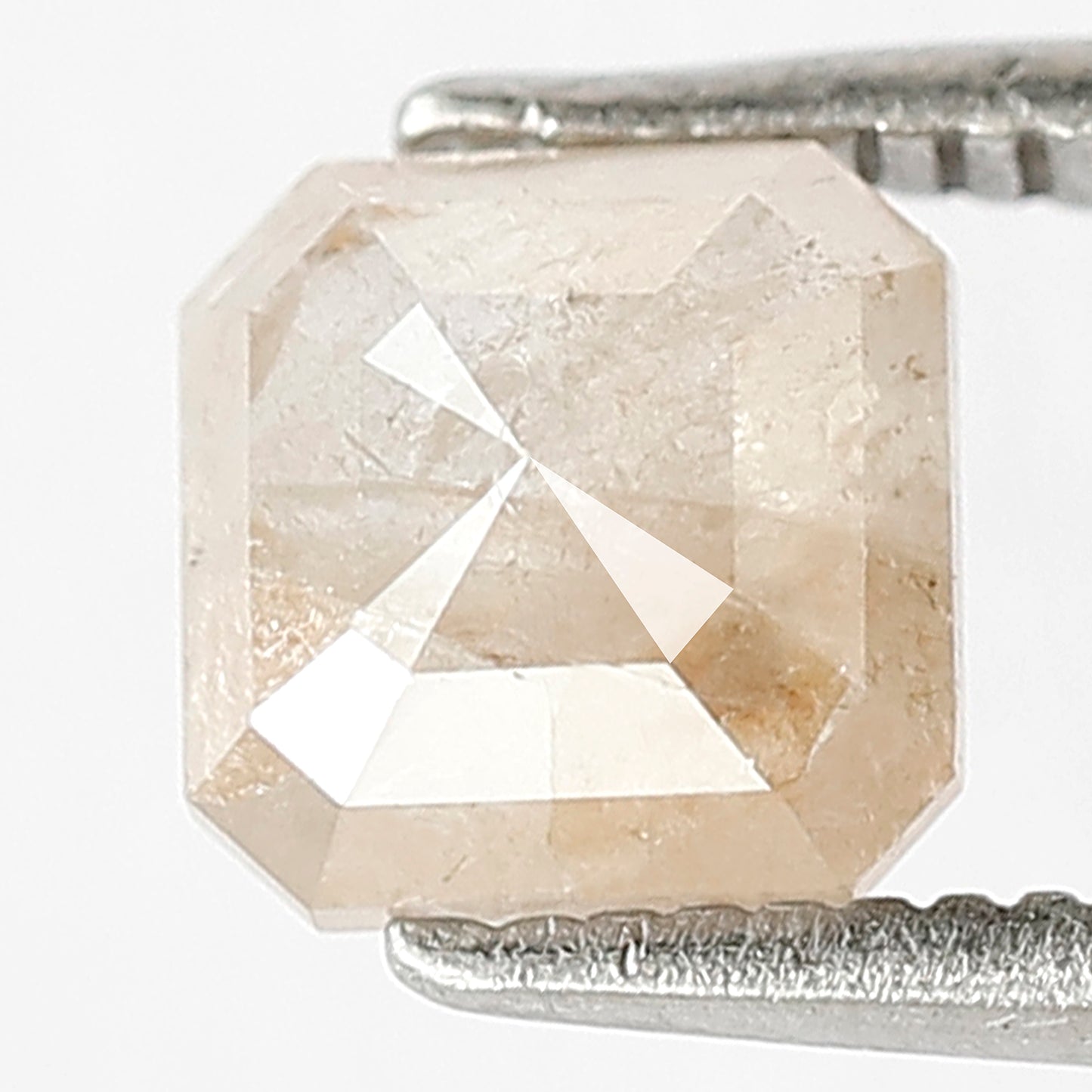 1.14 Ct Rustic Diamond | 5.90 mm Square Emerald Cut Natural Reddish Brown Loose Diamond for Custom Ring