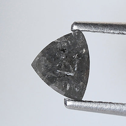 0.51 Ct Geometric Salt and Pepper Diamond, Gray Black Natural Loose Diamond, 4.70 mm Earth Mined Stone