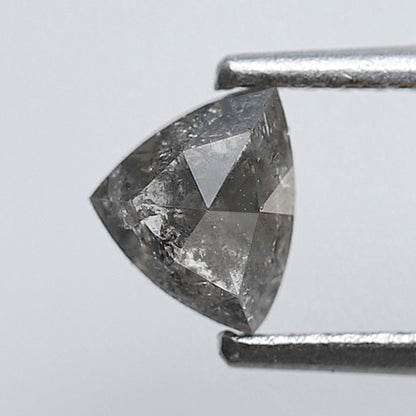 0.51 Ct Geometric Salt and Pepper Diamond, Gray Black Natural Loose Diamond, 4.70 mm Earth Mined Stone