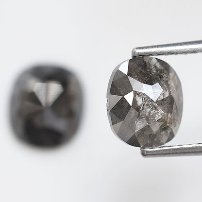 2.31 Ct 7.50 MM Pair Of Oval Shape Salt and pepper Diamond Loose Natural Grey Black Color Diamond For Jewelry