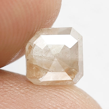 1.14 Ct Rustic Diamond | 5.90 mm Square Emerald Cut Natural Reddish Brown Loose Diamond for Custom Ring