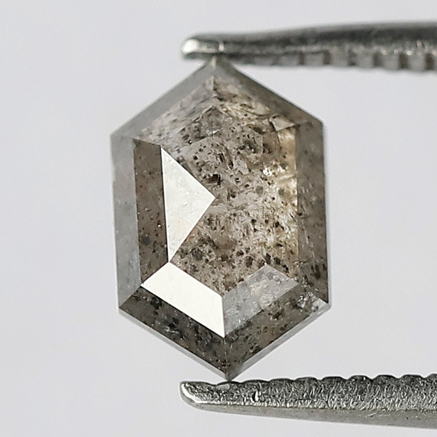 Unique Hexagon Salt and Pepper Diamond | 1.12 CT Grey Black Color | Ideal for Pendant