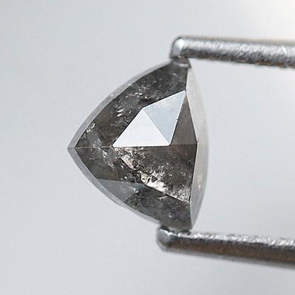 0.51 Ct Geometric Salt and Pepper Diamond, Gray Black Natural Loose Diamond, 4.70 mm Earth Mined Stone