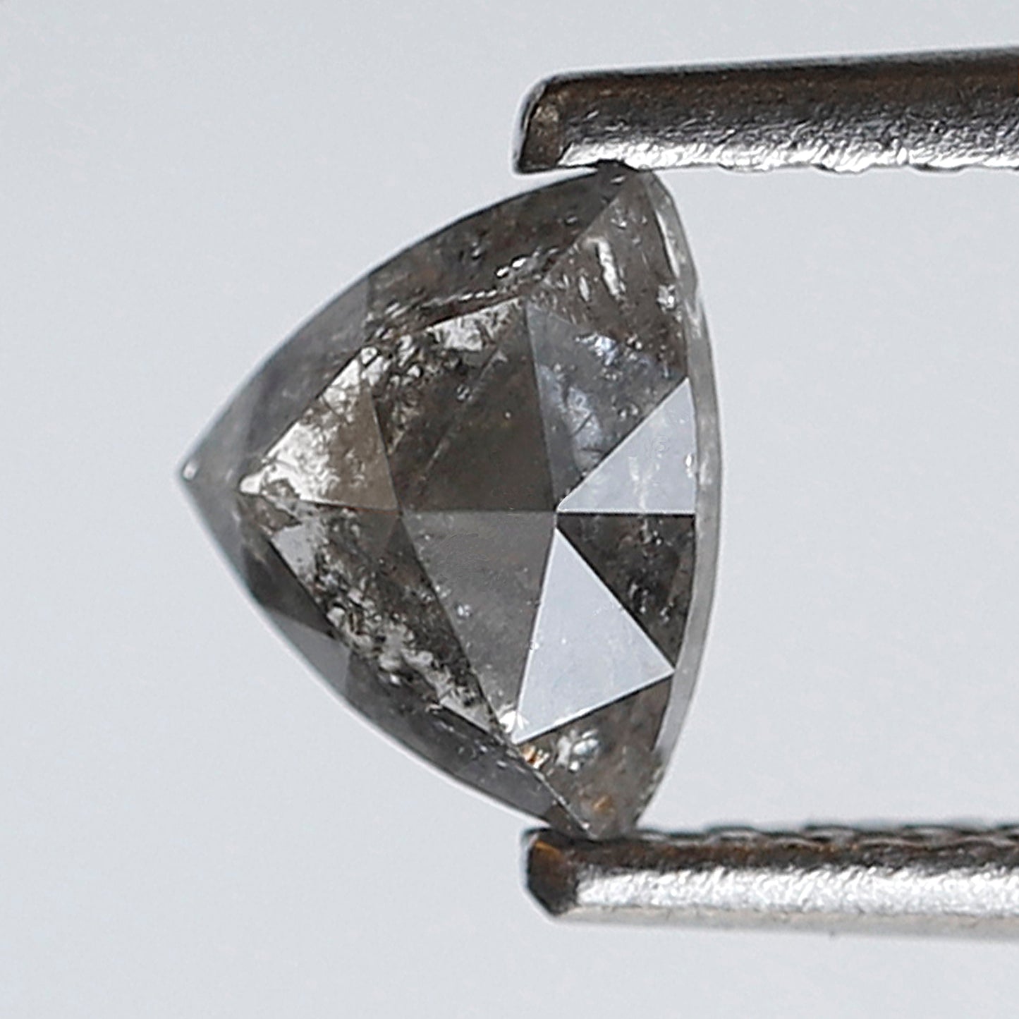 0.51 Ct Geometric Salt and Pepper Diamond, Gray Black Natural Loose Diamond, 4.70 mm Earth Mined Stone