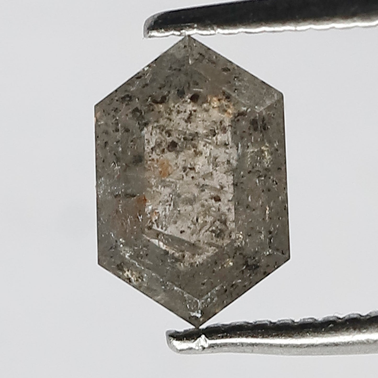 Unique Hexagon Salt and Pepper Diamond | 1.12 CT Grey Black Color | Ideal for Pendant