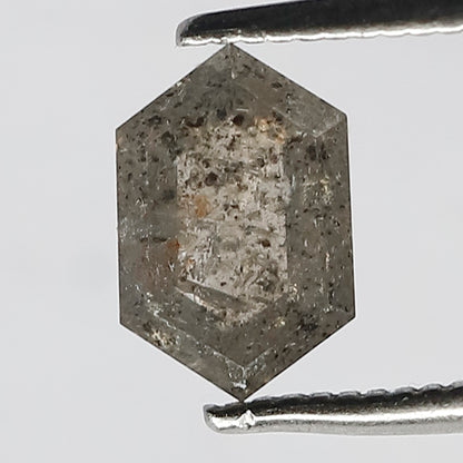 Unique Hexagon Salt and Pepper Diamond | 1.12 CT Grey Black Color | Ideal for Pendant