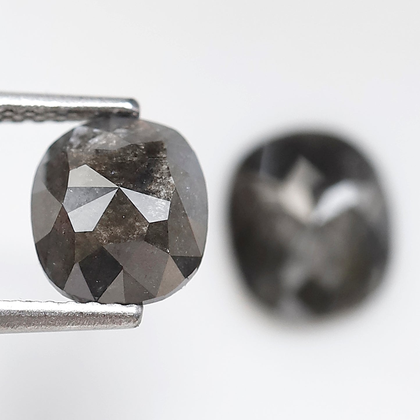 2.31 Ct 7.50 MM Pair Of Oval Shape Salt and pepper Diamond Loose Natural Grey Black Color Diamond For Jewelry