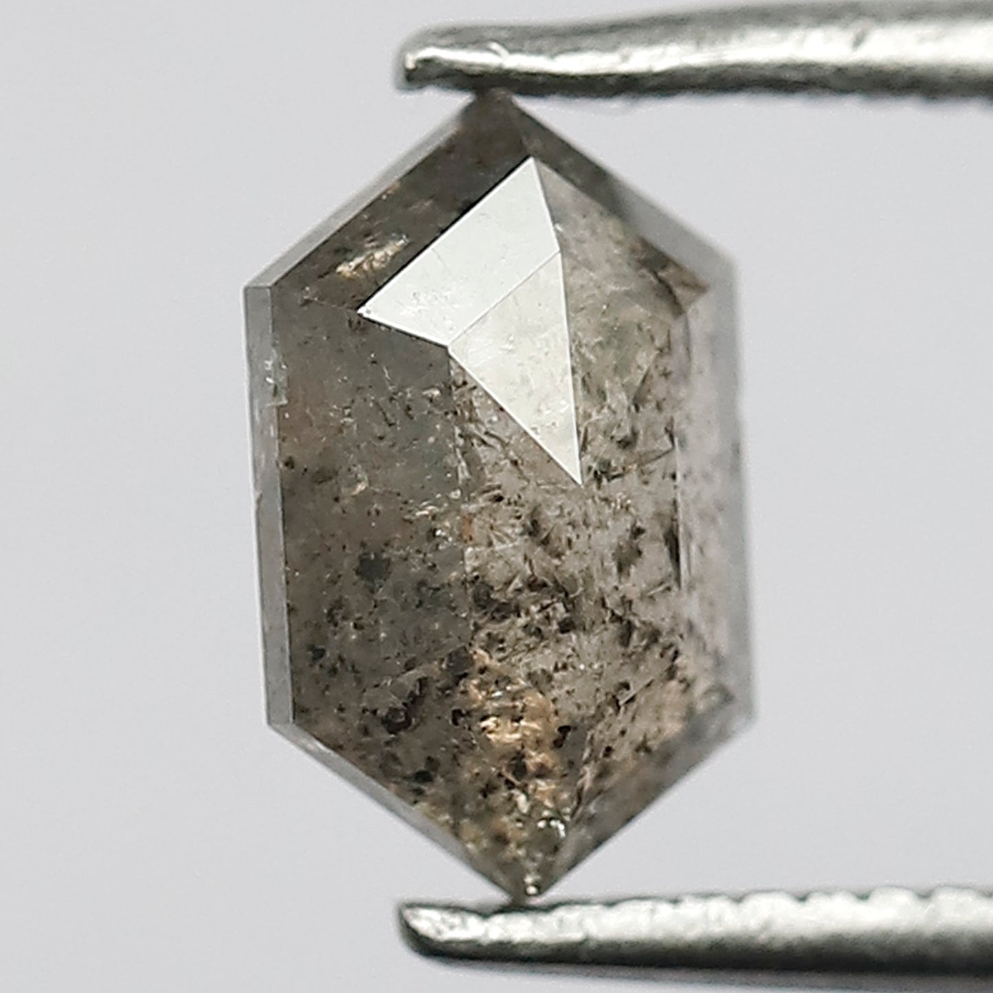 Unique Hexagon Salt and Pepper Diamond | 1.12 CT Grey Black Color | Ideal for Pendant