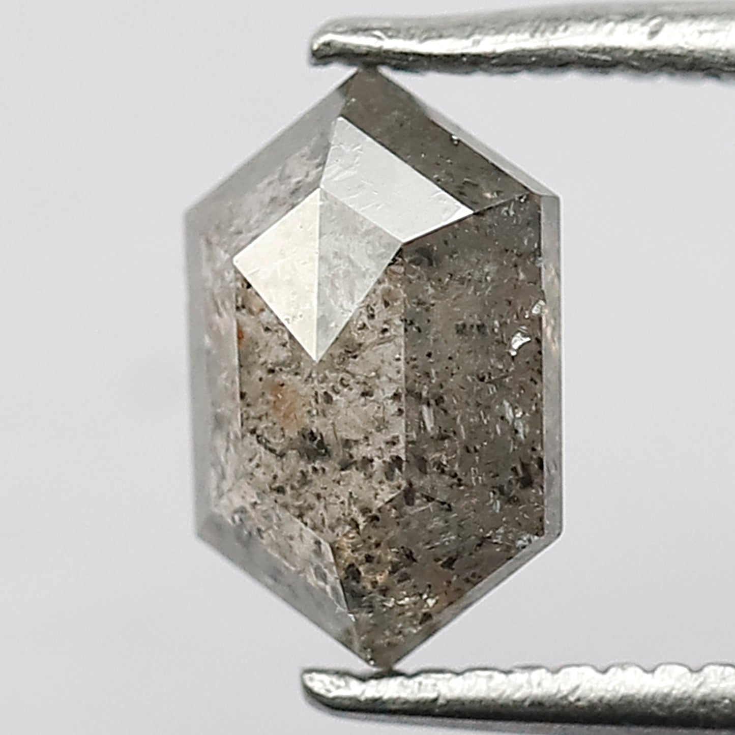 Unique Hexagon Salt and Pepper Diamond | 1.12 CT Grey Black Color | Ideal for Pendant