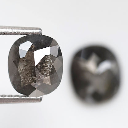 2.31 Ct 7.50 MM Pair Of Oval Shape Salt and pepper Diamond Loose Natural Grey Black Color Diamond For Jewelry