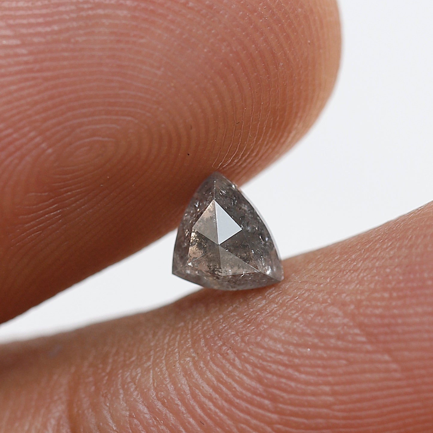 0.51 Ct Geometric Salt and Pepper Diamond, Gray Black Natural Loose Diamond, 4.70 mm Earth Mined Stone