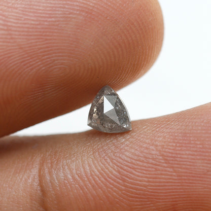 0.51 Ct Geometric Salt and Pepper Diamond, Gray Black Natural Loose Diamond, 4.70 mm Earth Mined Stone