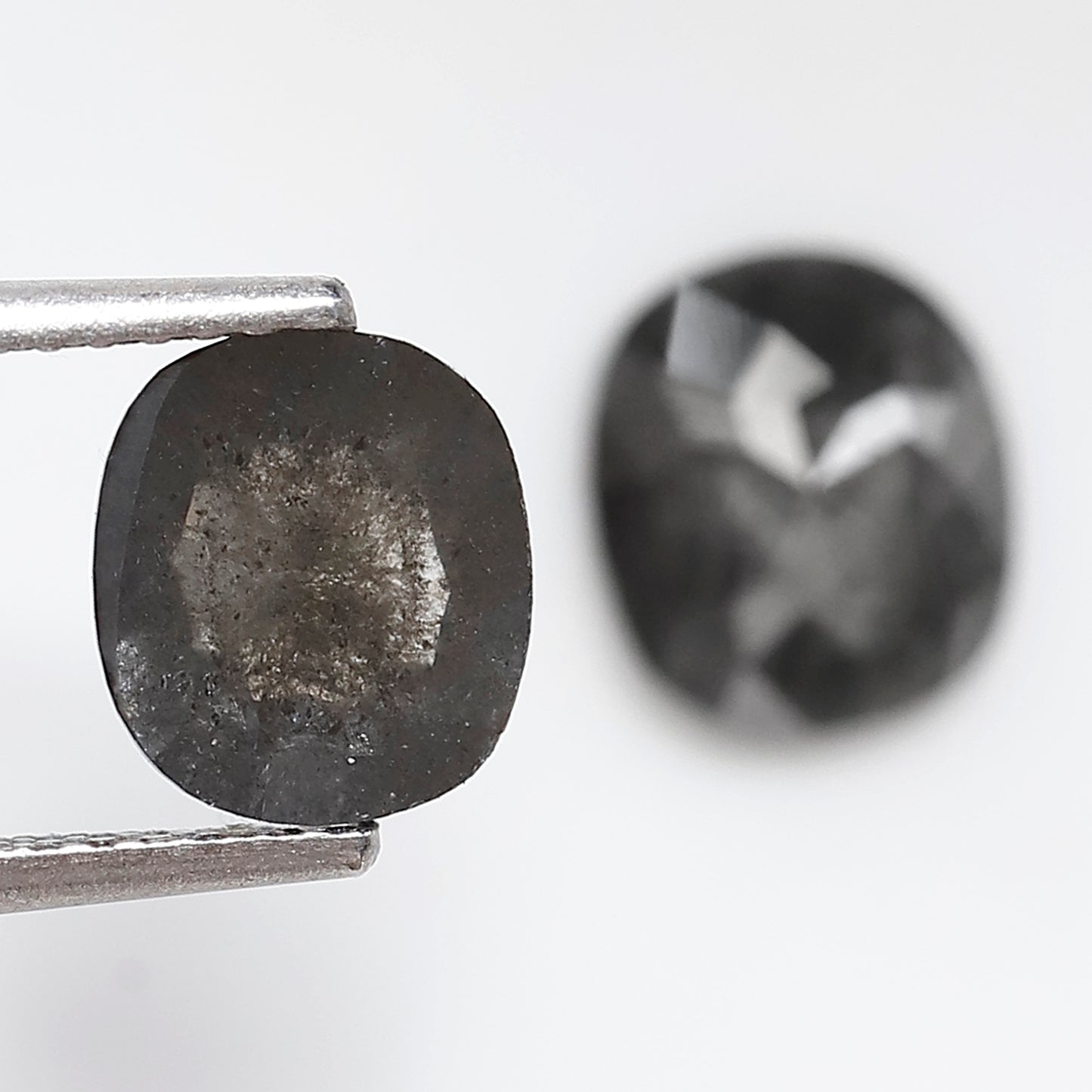 2.31 Ct 7.50 MM Pair Of Oval Shape Salt and pepper Diamond Loose Natural Grey Black Color Diamond For Jewelry