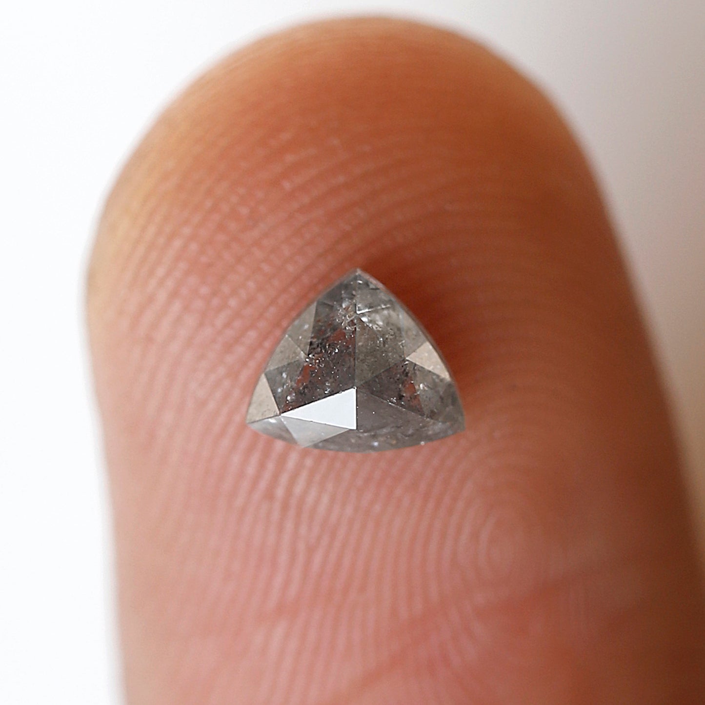 0.51 Ct Geometric Salt and Pepper Diamond, Gray Black Natural Loose Diamond, 4.70 mm Earth Mined Stone