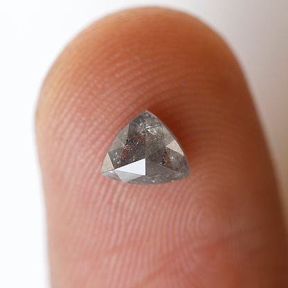 0.51 Ct Geometric Salt and Pepper Diamond, Gray Black Natural Loose Diamond, 4.70 mm Earth Mined Stone