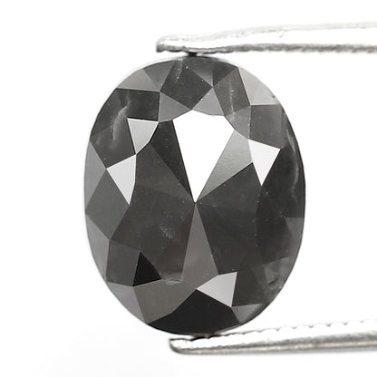 3.98 Ct Oval Cut Black Diamond | 10.50 mm Loose Diamond for Engagement or Proposal Ring