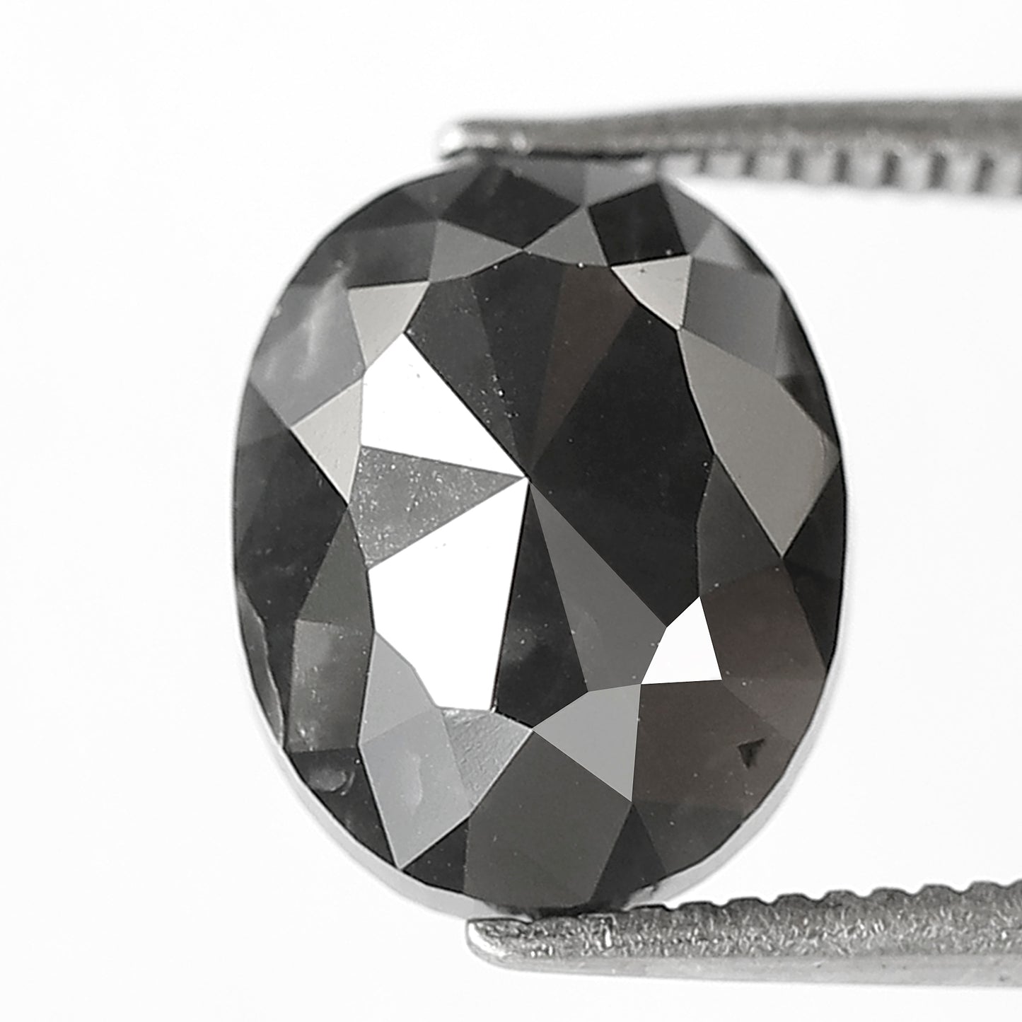 3.98 Ct Oval Cut Black Diamond | 10.50 mm Loose Diamond for Engagement or Proposal Ring