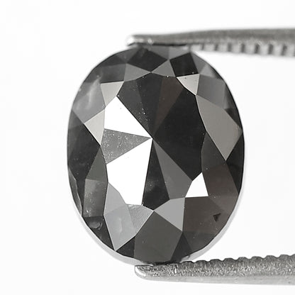 3.98 Ct Oval Cut Black Diamond | 10.50 mm Loose Diamond for Engagement or Proposal Ring