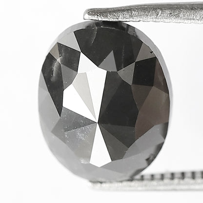 3.98 Ct Oval Cut Black Diamond | 10.50 mm Loose Diamond for Engagement or Proposal Ring