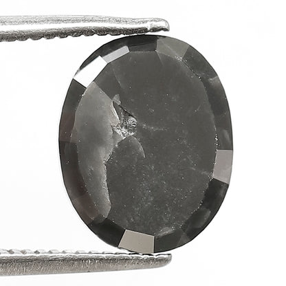 3.98 Ct Oval Cut Black Diamond | 10.50 mm Loose Diamond for Engagement or Proposal Ring