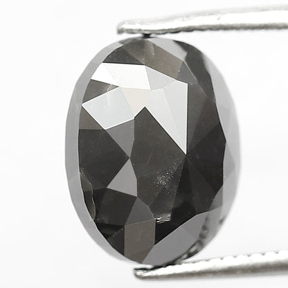 3.98 Ct Oval Cut Black Diamond | 10.50 mm Loose Diamond for Engagement or Proposal Ring