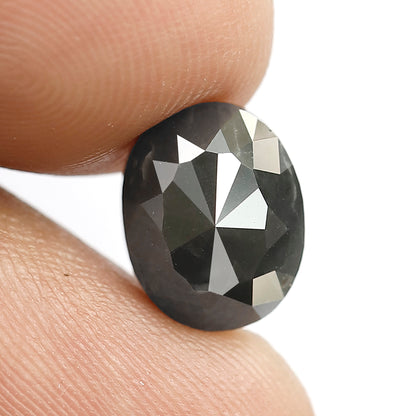 3.98 Ct Oval Cut Black Diamond | 10.50 mm Loose Diamond for Engagement or Proposal Ring