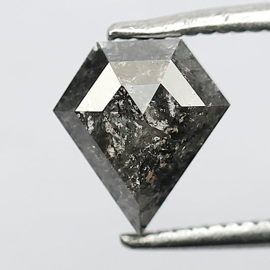 1.41 CT Geometric Shape Natural Grey Black Color Diamond Salt and Pepper Diamond 7.60 X 6.90 X 3.80 MM Natural Loose Diamond For Ring