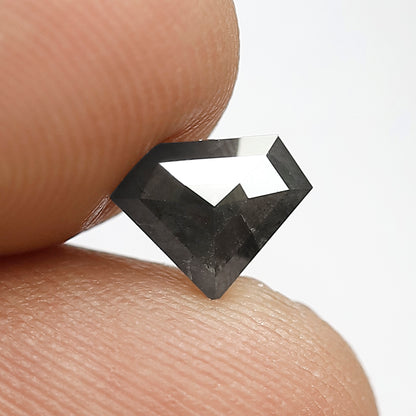 0.88 Ct Natural Black Diamond | Diamond Shape 6.10 mm Loose Diamond for Engagement or Wedding Ring