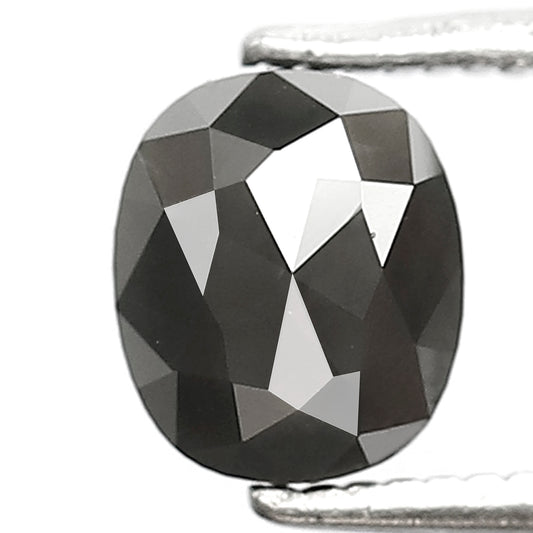 1.50 Ct Natural Blackish Gray Diamond | Oval Shape 6.60 mm Loose Diamond for Handmade Jewelry